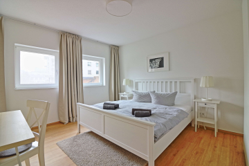 Schlafzimmer - Möbliertes 2-Zimmer-Apartment – Zentral wohnen unweit des Potsdamer Platzes