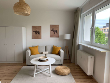 Wohnbereich 1 - Möblierung 1-Zimmer Apartment nahe Rudolph-Wilde-Park