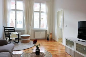 Living room - Scandinavian furnished 3.5-room flat in the trendy Prenzlauer Berg district