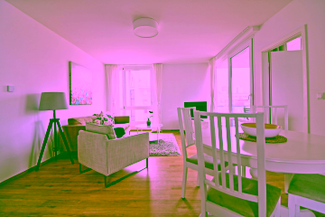 Wohnzimmer - 4-Zimmer-Wohnung mit Blick über Berlin