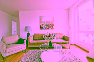 Wohnzimmer - 4-Zimmer-Wohnung mit Blick über Berlin