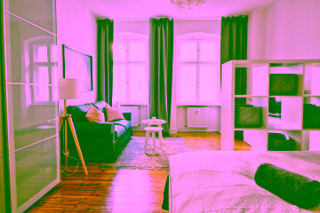 Wohnbereich - Helles, freundliches 1-Zimmer-Apartment in Berlin