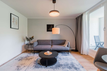 Living room - Our modern 2-room flat above the rooftops of Berlin