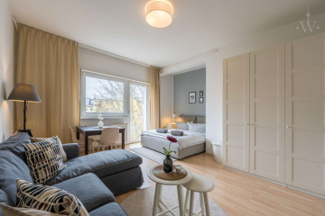 Wohnzimmer - Perfekt geschnittenes, stilvolles 1-Zimmer-Single-Apartment