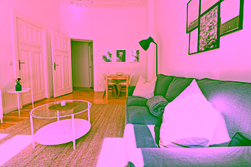 Wohnzimmer - Möblierte 3-Zimmer in saniertem Altbau im Szenebezirk „Prenzlberg“