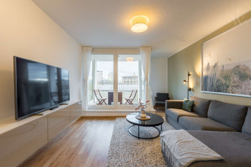 Wohnzimmer - Stilvoll möblierte 3-Zimmer-Wohnung im historischen Herzen Berlins