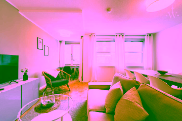 Wohnzimmer - Möblierte 2-Zimmer-Wohnung mit ruhigem Schlafzimmer zum Innenhof