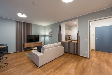 Wohnzimmer - Möbliertes 2-Zimmer-Apartment in ruhiger Lage mit großem Balkon