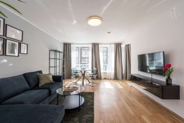 Wohnzimmer - Skandinavisch möbliertes 2-Zimmer-Apartment